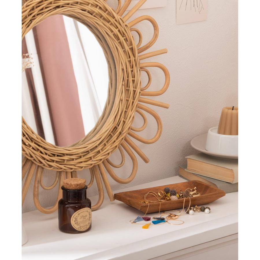 marai（マーライ） ラタンミラー 壁掛け 鏡 ウォールミラー 完成品