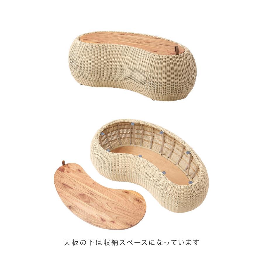 marai（マーライ） リビングテーブル 収納 センターテーブル 完成品 丸