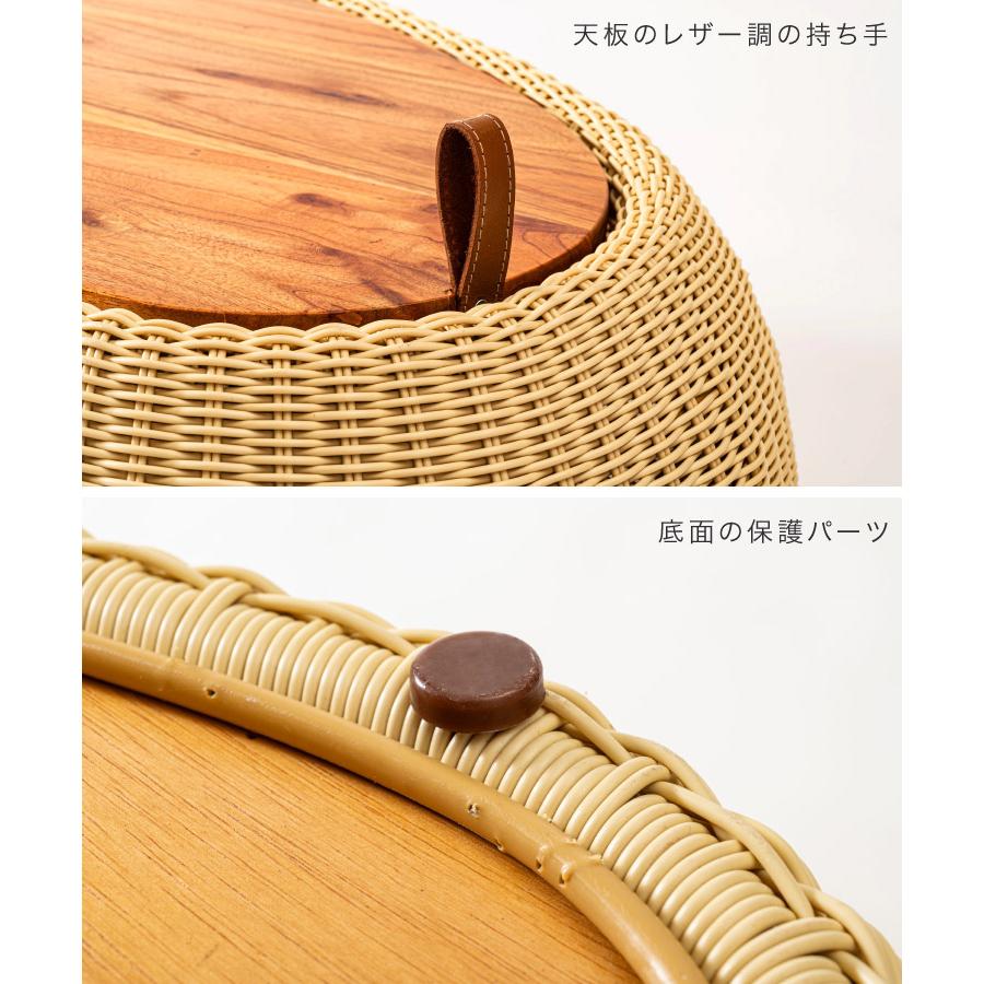 marai（マーライ） リビングテーブル 収納 センターテーブル 完成品 丸