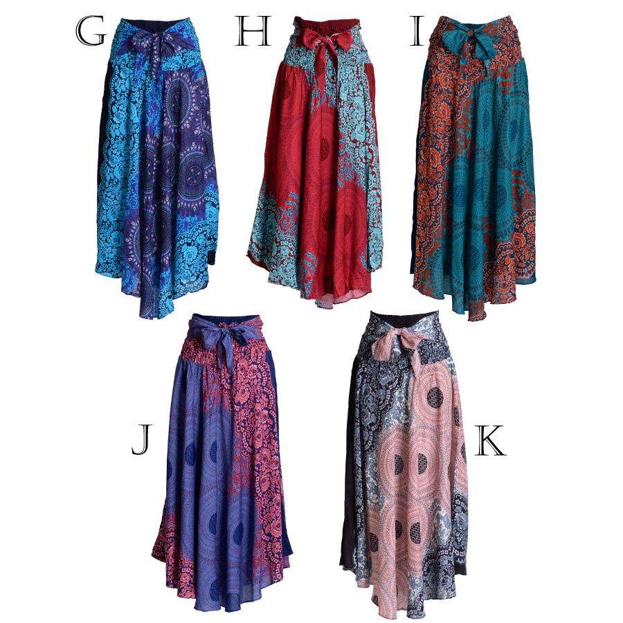 marai スカート ロング ミモレ丈 ロングスカート 春夏 柄 フレア