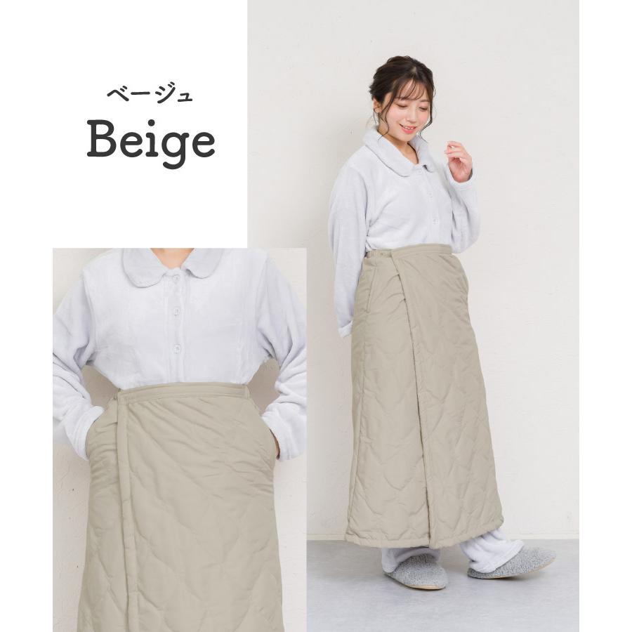 TaylorMade キルティングスカート ベージュ 67cm Lサイズ 防寒 marai（マーライ） 巻きスカート 防寒 キルティング レディース