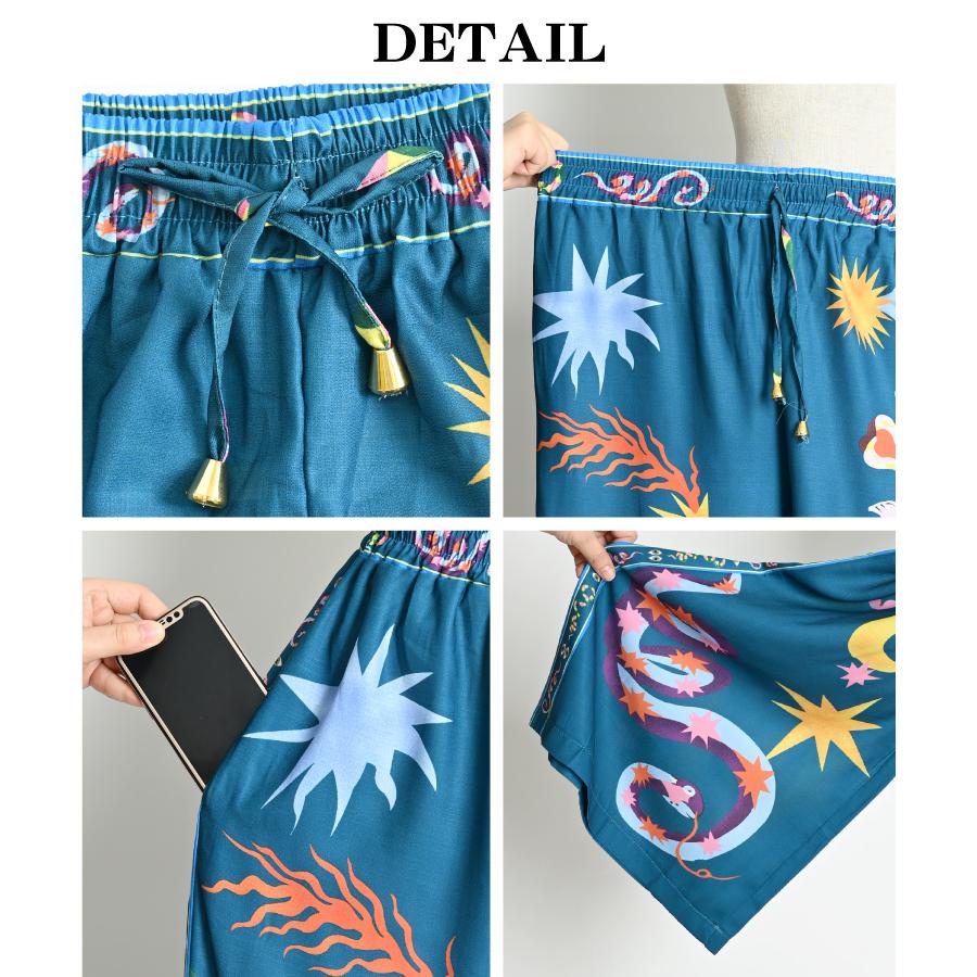 marai（マーライ） ワイドパンツ 柄 レディース 春 夏 ワイド パンツ 
