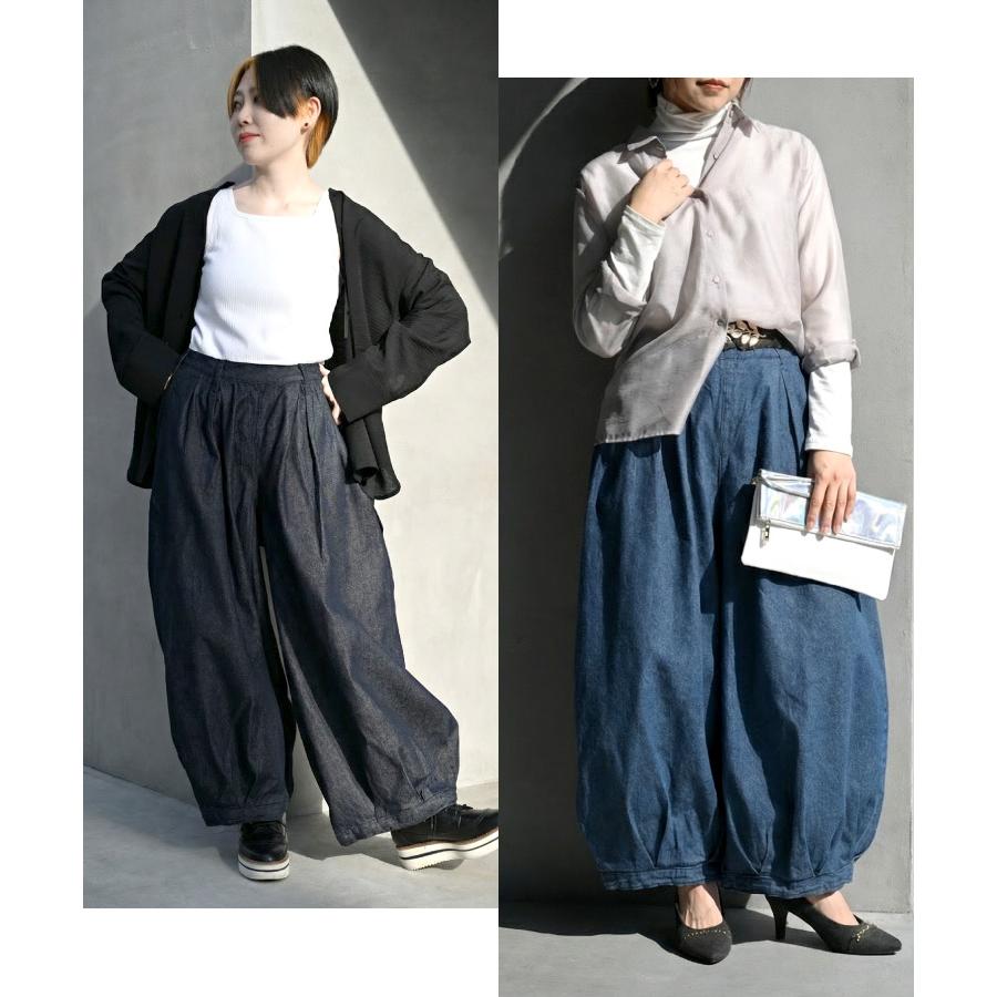 marai（マーライ） パンツ デニム バレルレッグ カーブパンツ ロング