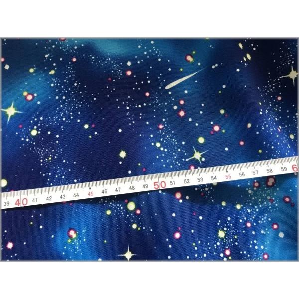 オーダー受付中　流れ星柄　宇宙柄　ハンドメイド marble*50cm【オックス 生地】宇宙*星空*流れ星*ネイビー×ブルー*3C