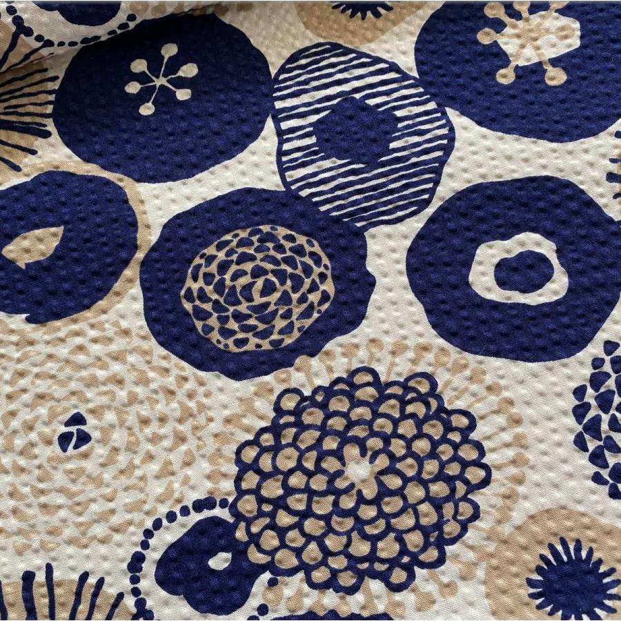 marble 50cm ポプリンリップル 生地 フラワーモチーフ 北欧柄 う早この布 ivory 73A : マーブルマーケット ヤフー店 - 通販  - Yahoo!ショッピング