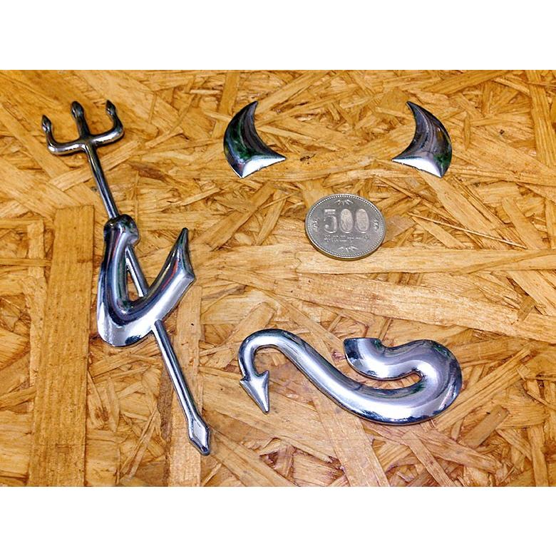 H2 3D エンブレム ステッカー デビル 悪魔 金属 [ カスタム オモシロ