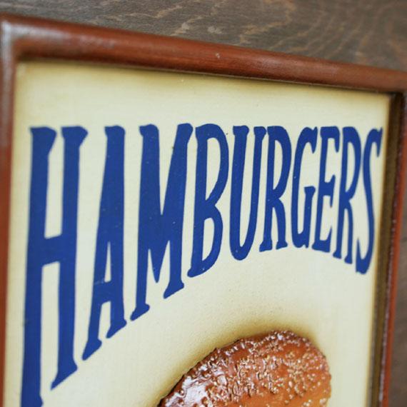 E1 アメリカン雑貨 ハンバーガー ウッドサインボード 木製看板  HAMBURGERS｜marblemarble｜02