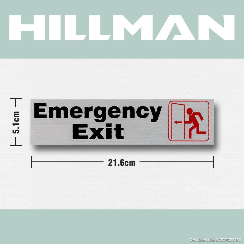 G6 HILLMAN インフォメーション・ステッカー アルミ風シール 5.1 x 21.6cm #12 / Emergency Exit 非常口  // アメリカン雑貨 / ネコポス可｜marblemarble｜04