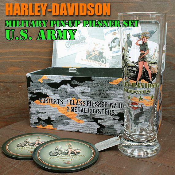 A1 ハーレーダビッドソン HARLEY-DAVIDSON ミリタリーピルスナーセット U.S. ARMY｜marblemarble