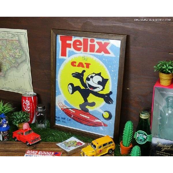 E4 フレーム付きミニポスター FELIX フィリックス UFO // アメリカン