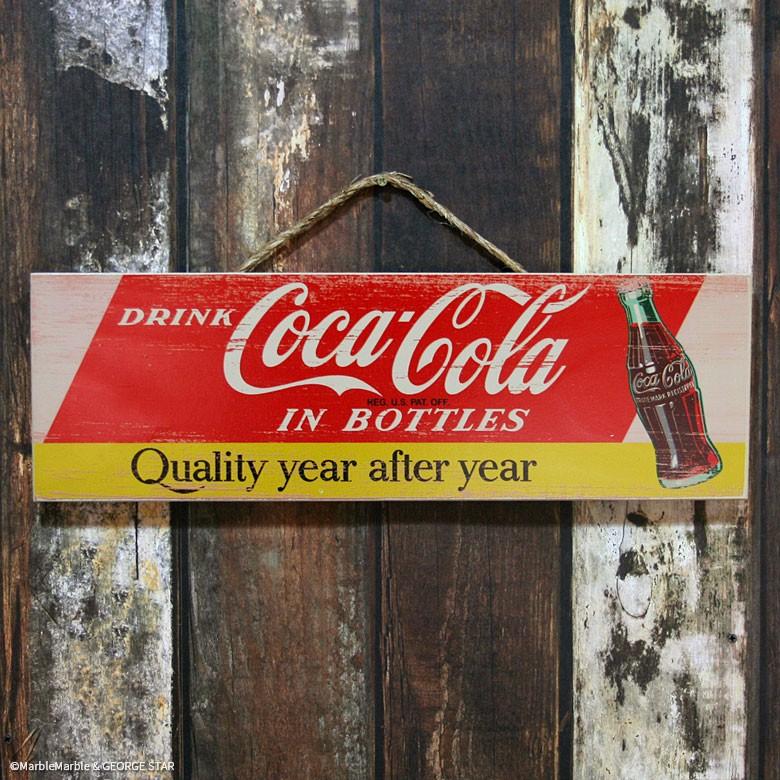 B3 コカコーラ ウッドサイン 麻紐付き #004 Quality year after B3 コカコーラ ウッドサイン 麻紐付き #004 Quality year after