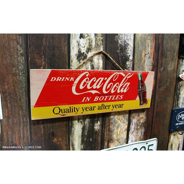 B3 コカコーラ ウッドサイン 麻紐付き #004 Quality year after B3 コカコーラ ウッドサイン 麻紐付き #004 Quality year after
