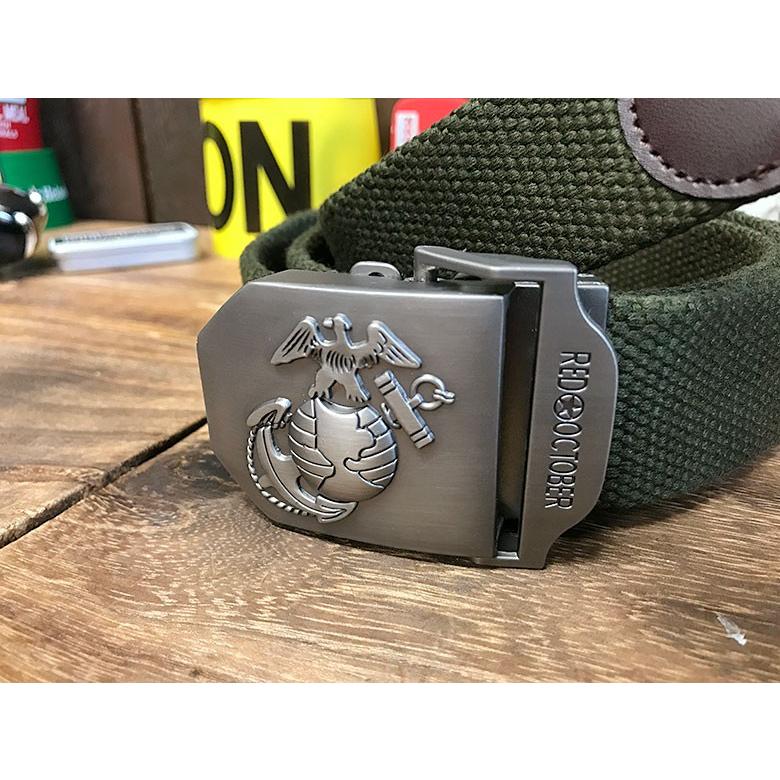 米軍 実物 ガチャベルト カーキ ゴールドイブシバックル 迷彩カーキ 40ミリ コットン 綿