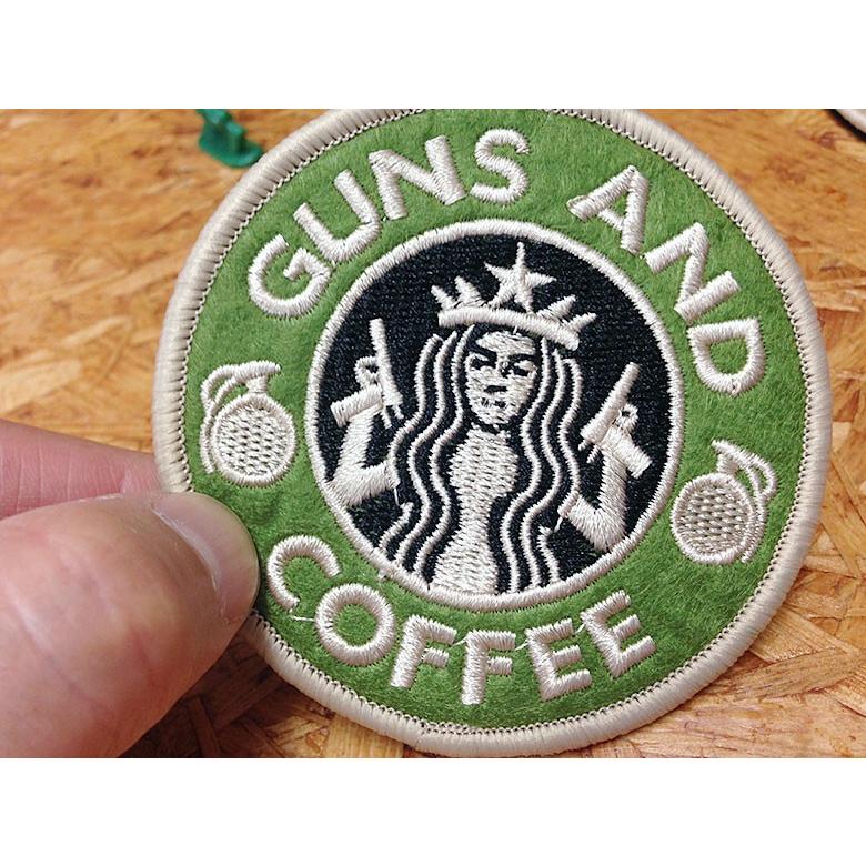 G4 ミリタリー ワッペン GUNS AND COFFEE [ ベルクロ マジックテープ