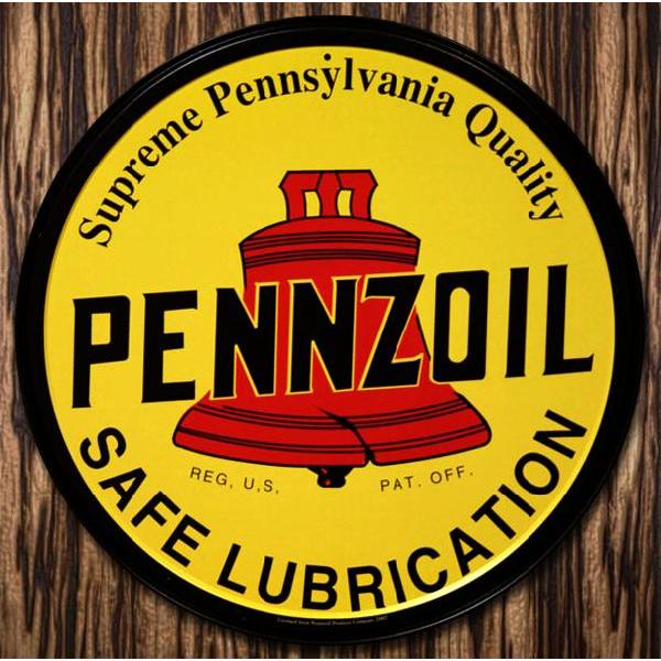 PENNZOIL ペンズオイル　看板 C3 ブリキ看板 PENNZOIL ペンズオイル 丸型 : アメリカン雑貨の