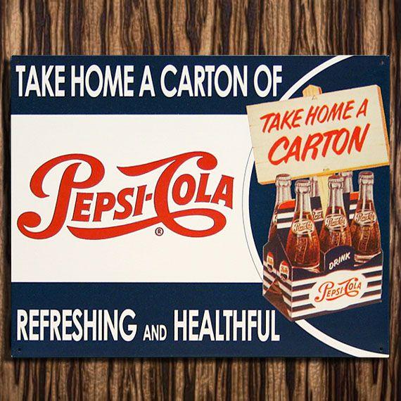 C3 ブリキ看板 PEPSI COLA TAKE HOME A CARTON ペプシ コーラ