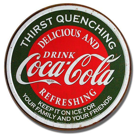 C3 ブリキ看板 COCACOLA コカコーラ 丸型 THIRST QUENCHING C3 ブリキ看板 COCACOLA コカコーラ 丸型 THIRST QUENCHING