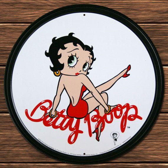 C3 ブリキ看板 BETTY ベティちゃん 丸型 ホワイトバック : アメリカン