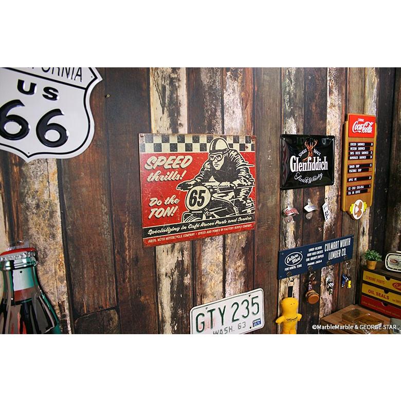 C3 ブリキ看板 #538 Speed Thrills // バイク チェッカー TINサイン アメリカン雑貨 輸入品 ノスタルジック メタル サイン｜marblemarble｜02
