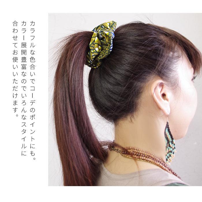 エスニック カンガ柄 ダシキ柄 ヘアアクセ ヘアゴム レディース