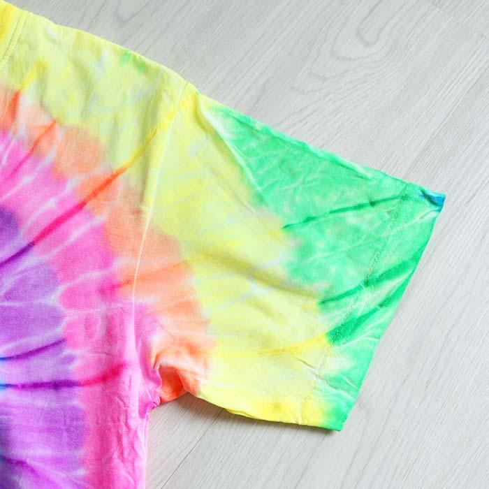 送料無料 半袖 Tシャツ エスニック タイダイ染め サークル 蛍光 ネオン