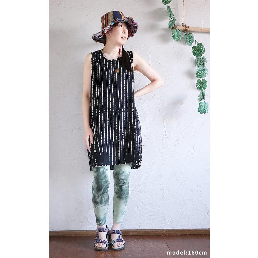 ご購入者様決定 タイダイ柄ノースリーブワンピース白紺チュニック