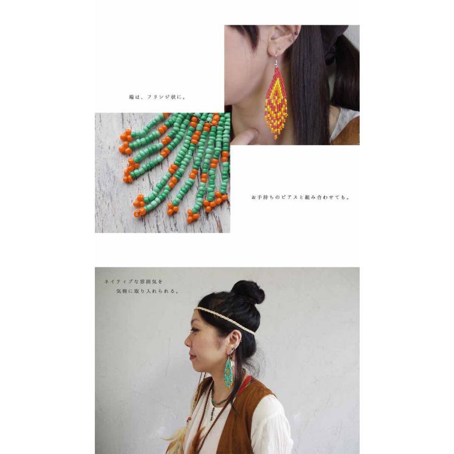 エスニック ビーズ フリンジ ピアス アジアン 雑貨 ボヘミアン