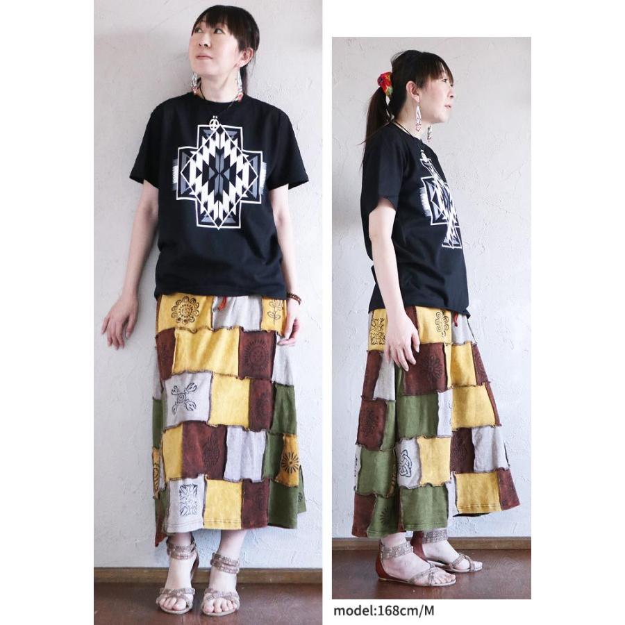 Tシャツ エスニック オルテガ柄 半袖 ネイティブ柄 オリジナル