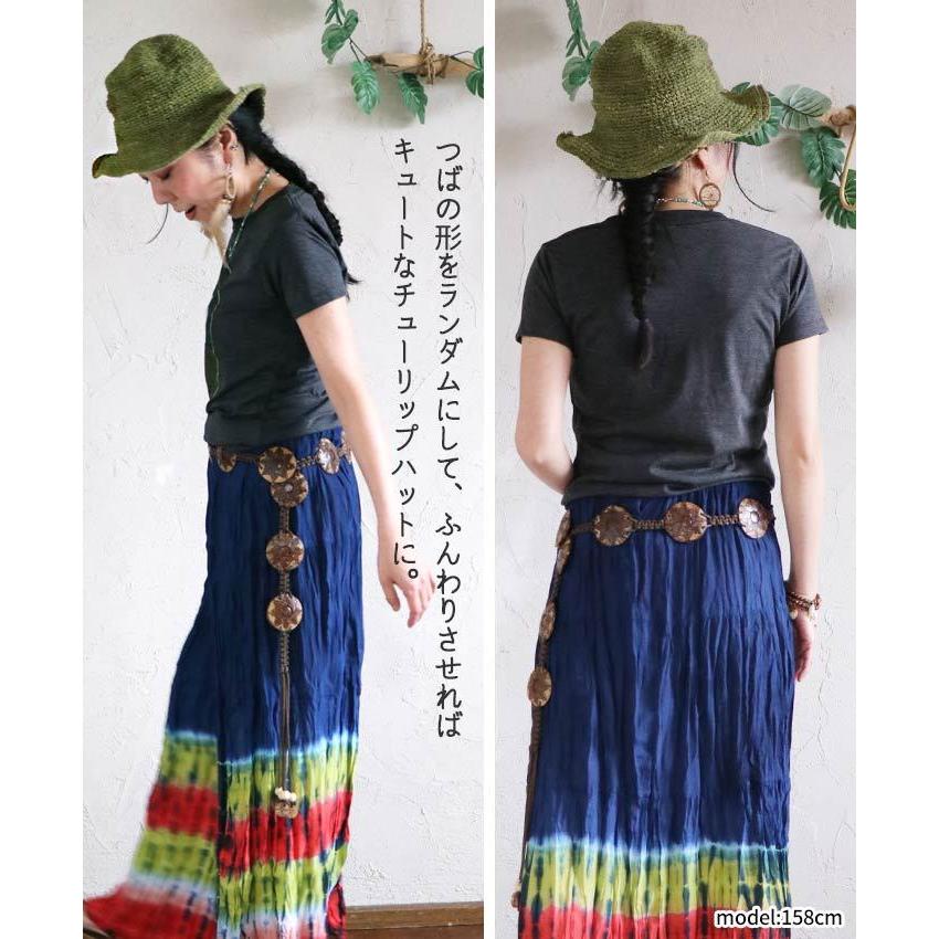 ナチュラル 帽子 サマーハット チューリップハット ワイヤー入り 