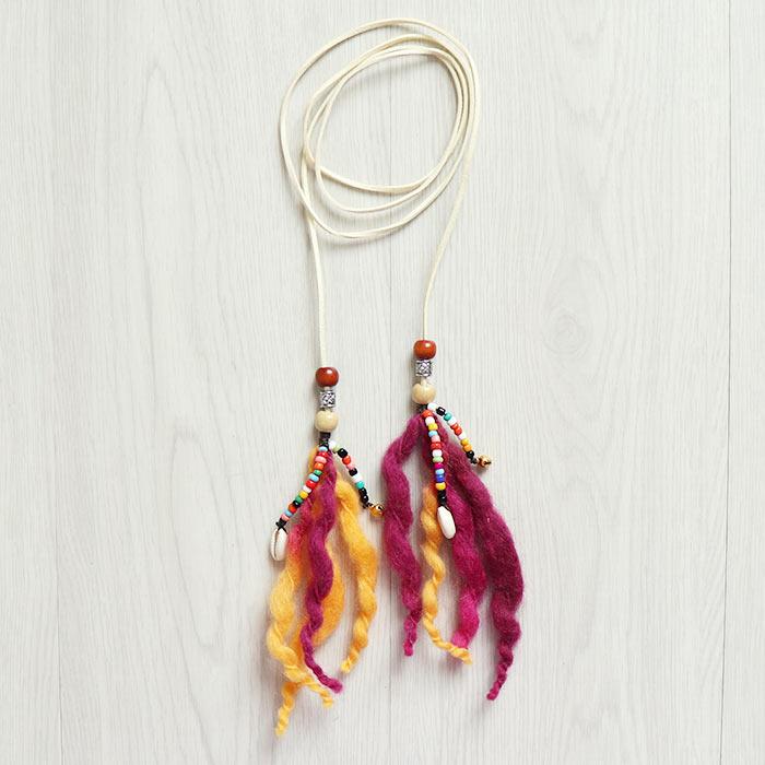 ヒッピーバンド ネックレス ヘアアクセサリー レディース カラフル