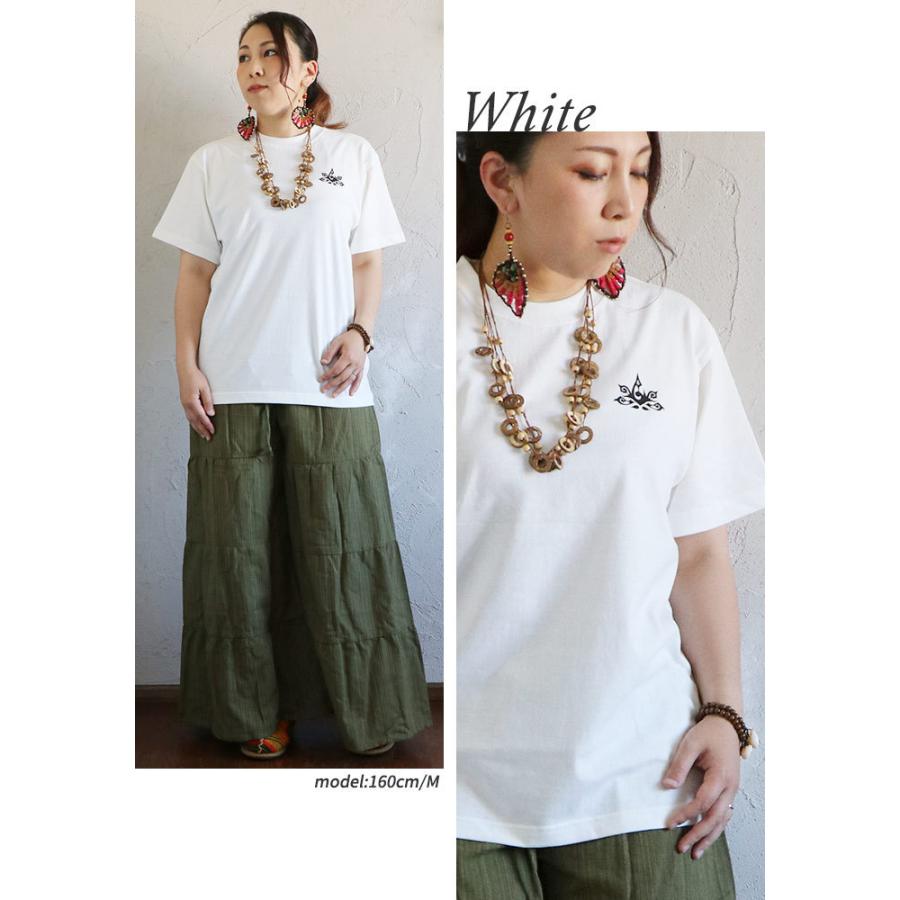エスニック 半袖 Tシャツ ワンポイント アジアン アイヌ 文様 ココペリ