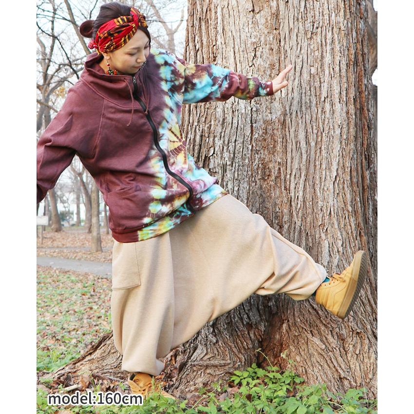 裏起毛 パンツ エスニック サルエルパンツ ズボン 長ズボン ルーム