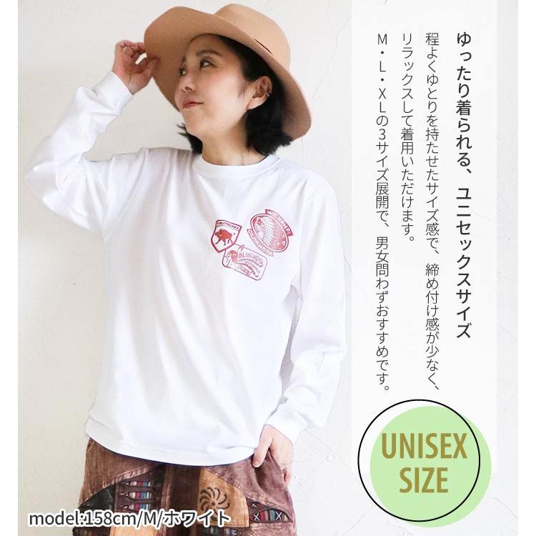 Tシャツ ロンT カットソー トップス 長袖 エスニック アジアン 