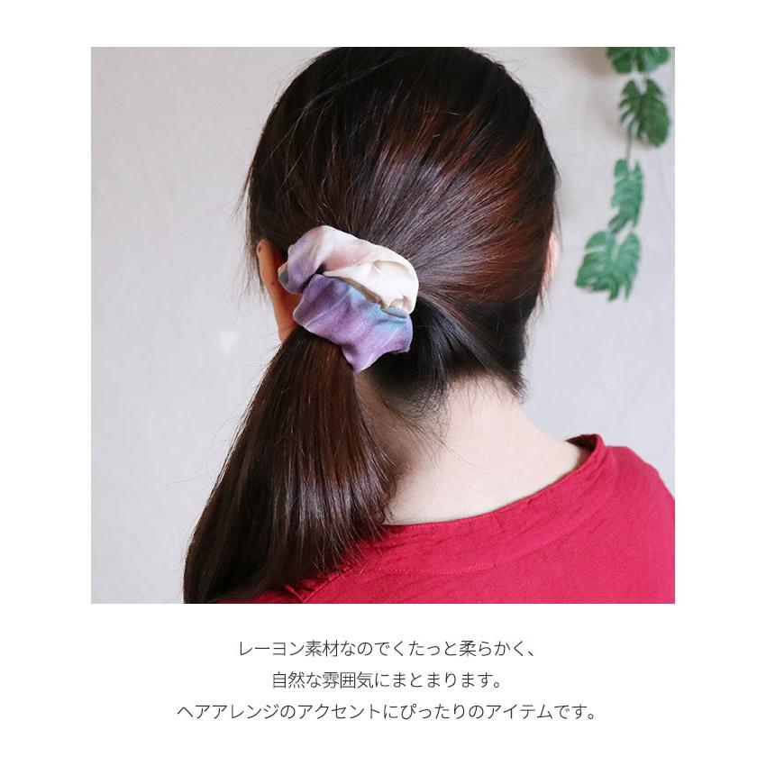 エスニック タイダイ染め ヘアアクセ ヘアゴム レディース シュシュ