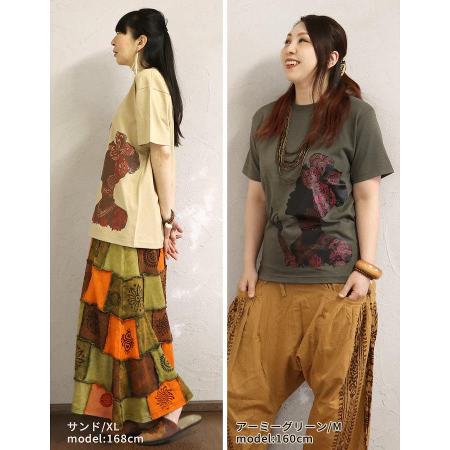エスニック Tシャツ アフリカ 女性 カットソー トップス 半袖
