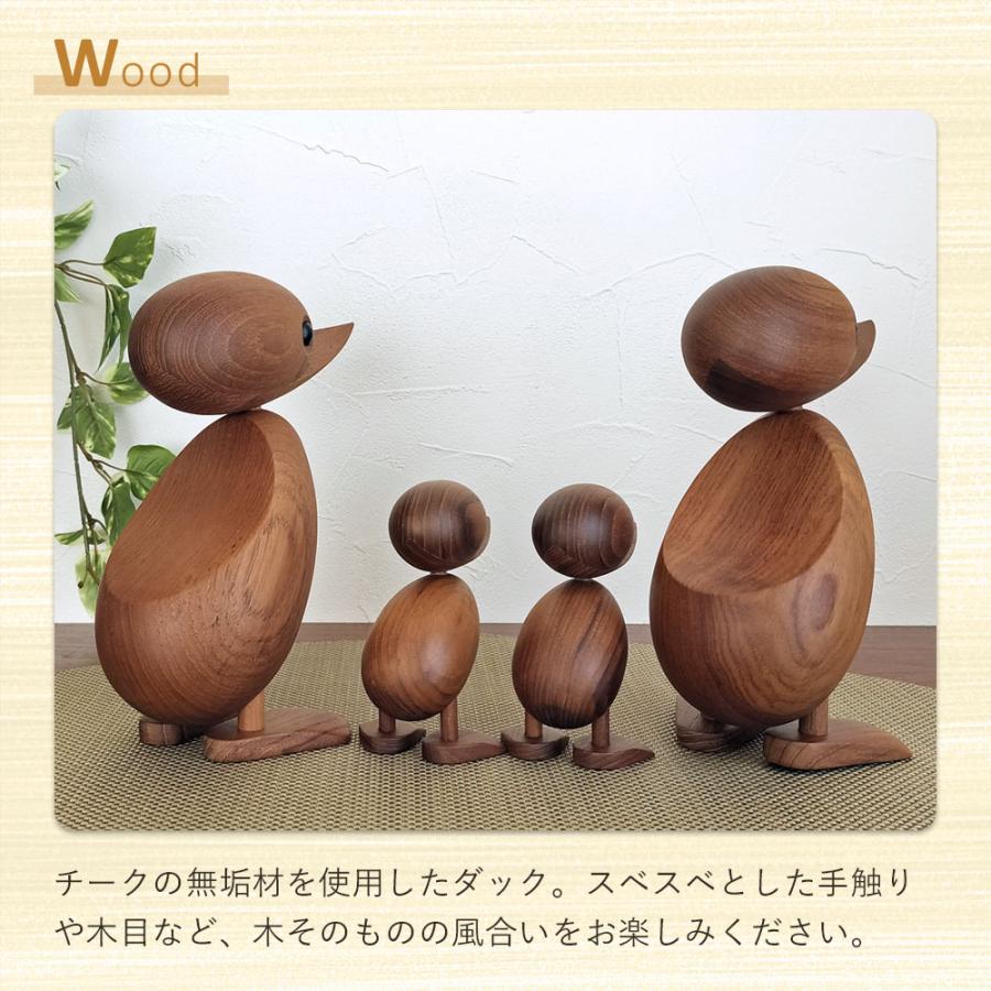 北欧雑貨 オブジェ [ダック 親子セット] アヒル 木製 インテリア 置物