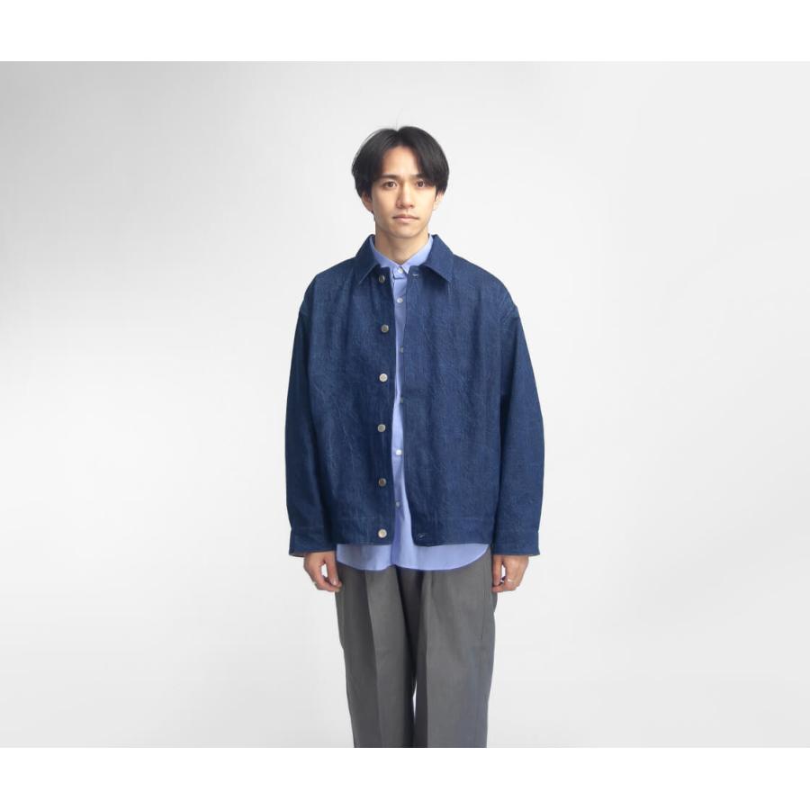 アンヌ amne プレウォッシュデニム プリーツブルゾン 日本製 メンズ 