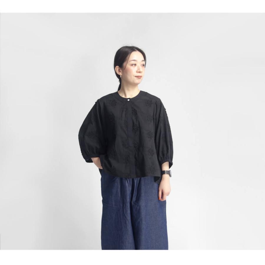 Kelen（ケレン） シャツ フラワーレースデザインブラウス 7分袖 LEA 