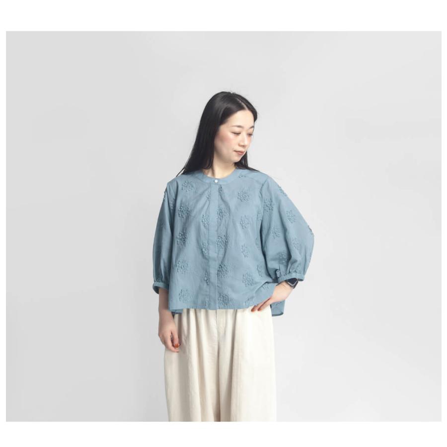 Kelen（ケレン） シャツ フラワーレースデザインブラウス 7分袖 LEA 