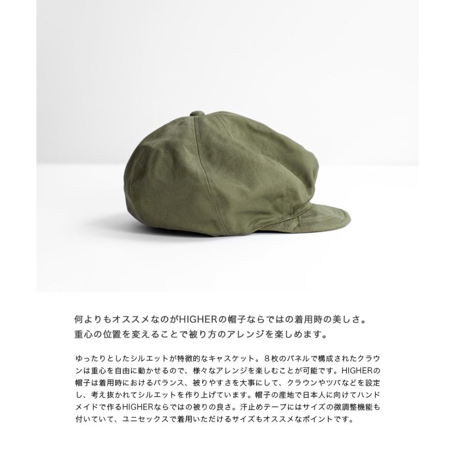 HIGHER（ハイヤー） ワーカーズチノキャスケット 帽子 日本製 メンズ