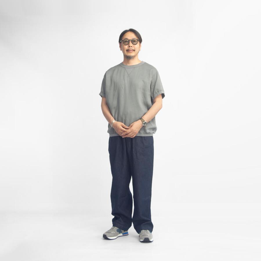 かぐれ テンセル リネン ワイドプルオーバー 半袖 ネイビー オーバーサイズ OMNIGOD（オムニゴッド） テンセルリネン クルーネック半袖シャツ 日本