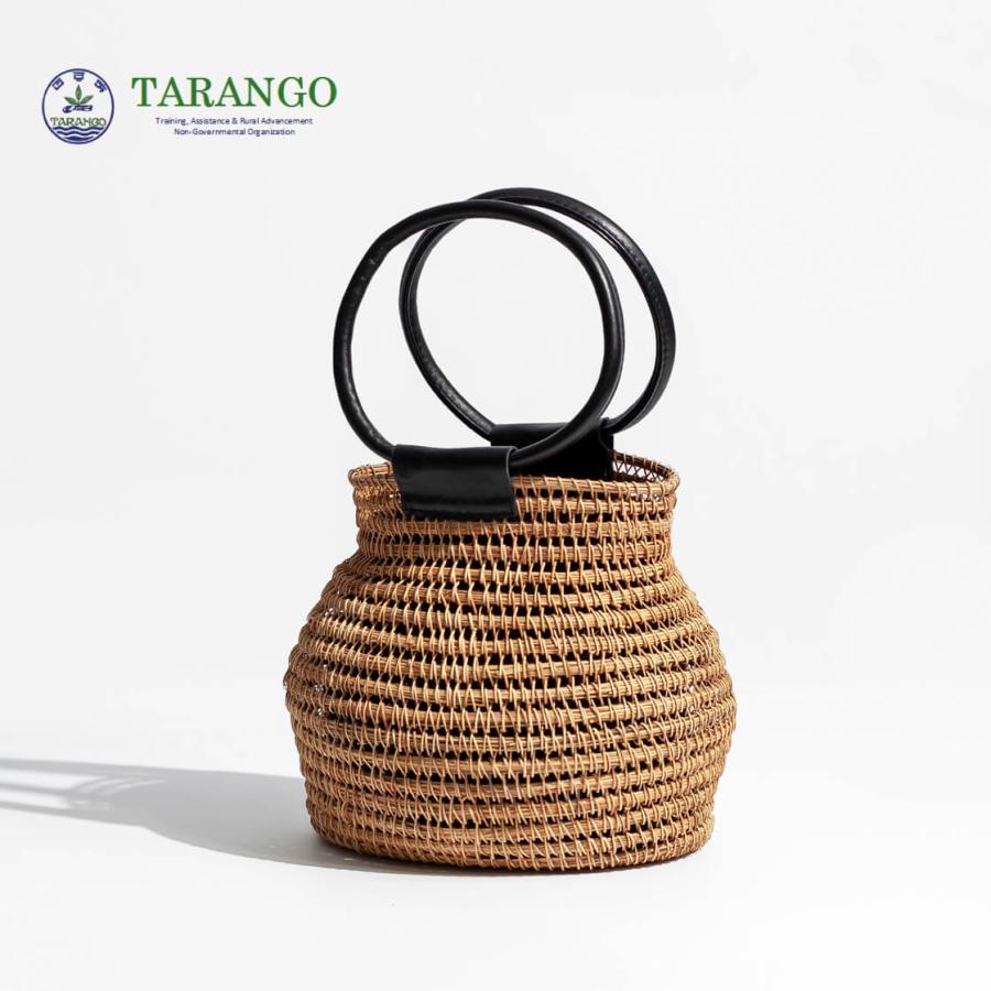 TARANGO（タランゴ） パームファイバー 手編み ひょうたん型 レザー