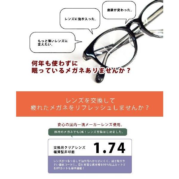 メガネレンズ交換/1.74極薄型非球面度付きレンズ : MARC ARROWS