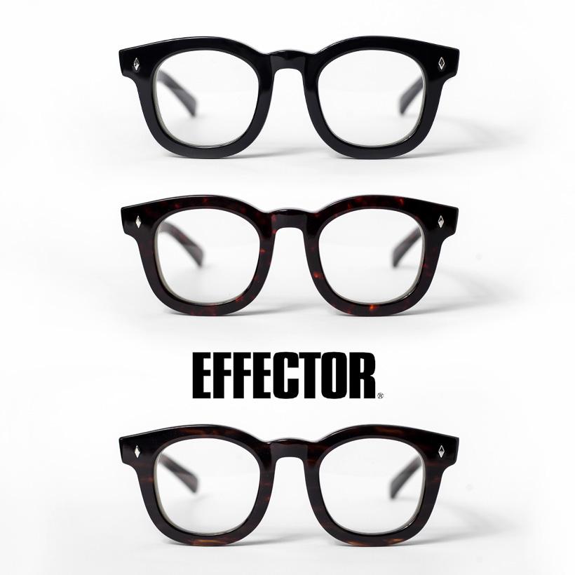 EFFECTOR COMODO眼鏡フレームブラックおしゃれ セルフレーム 日本製 EFFECTOR エフェクター ウェリントンフレーム COMODO コモド メガネ