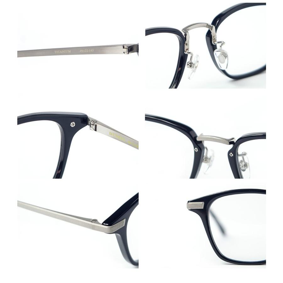 ウェリントン 格子柄 セルロイド 日本製 鯖江 メガネ 度付き 伊達