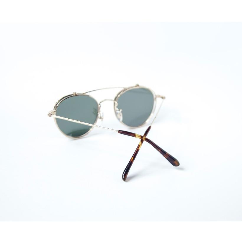 翌日発送可能 サングラス メガネ 度付き 伊達 チタン 跳ね上げボストンフレーム サングラス カラー Silver Greenlens Raffles Mn