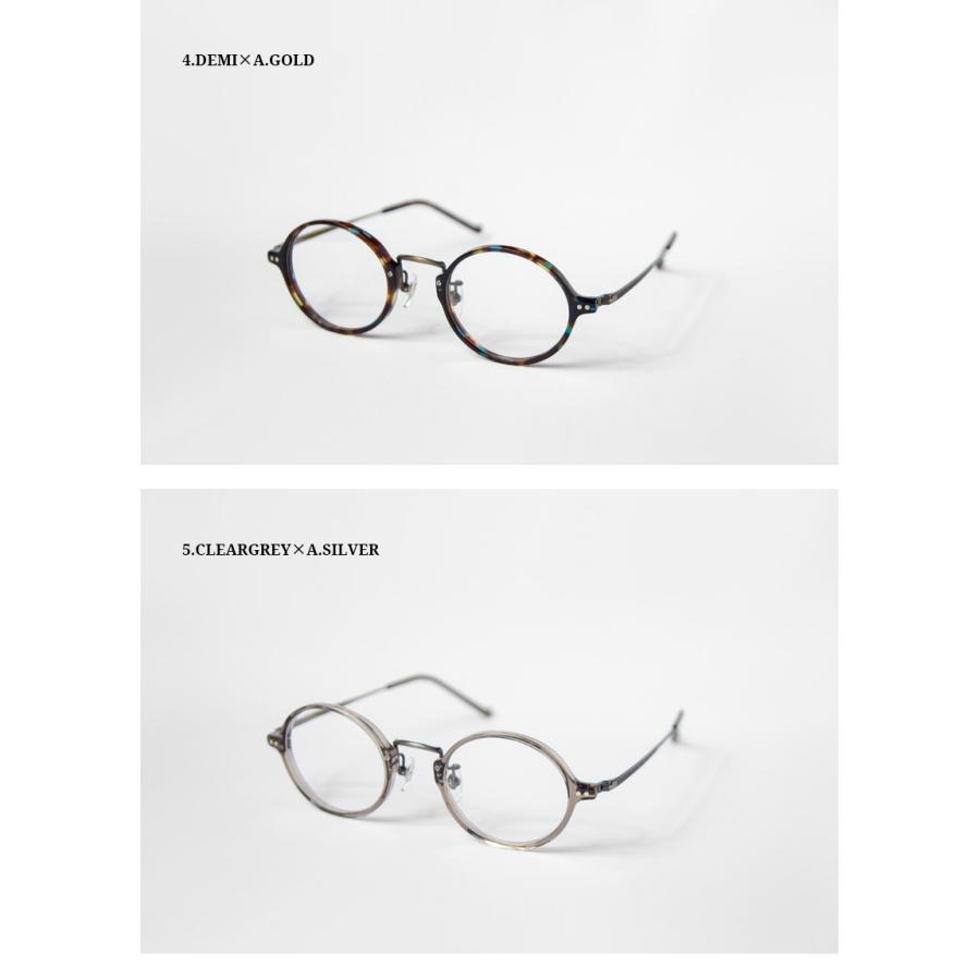 コンビネーション ラウンドフレーム 日本製 鯖江 メガネ 度付き 伊達