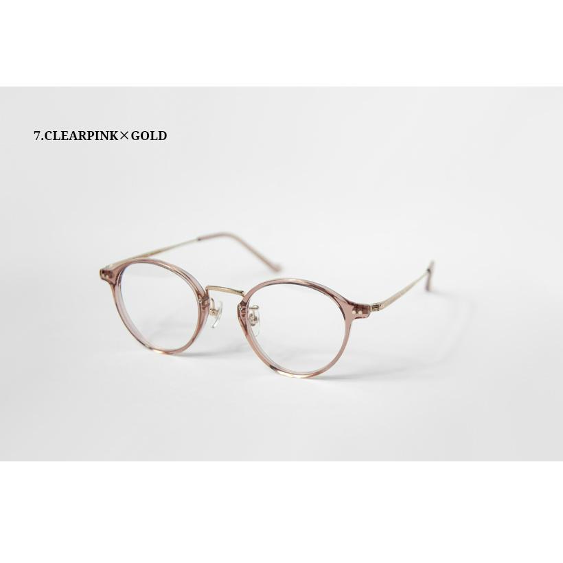 コンビネーション ボストンフレーム 日本製 鯖江 メガネ 度付き 伊達