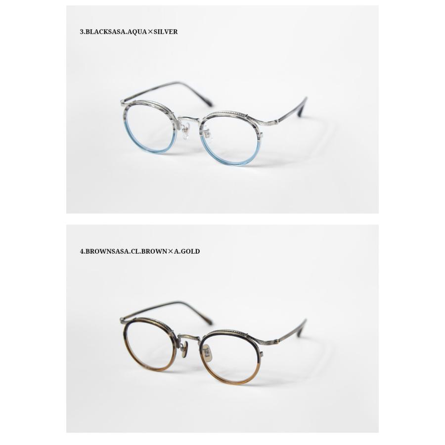 内藤熊八作 ボストンフレーム コンビネーション N-044 日本製 鯖江