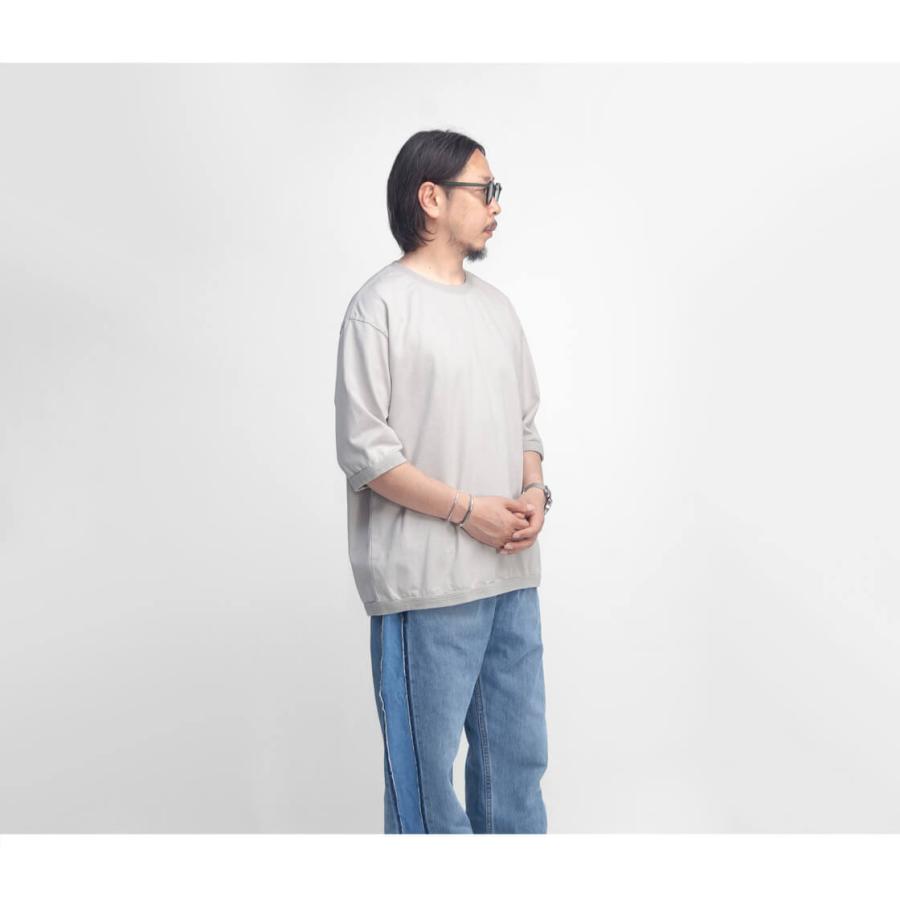 度詰め天竺 バイカラー リンガーネック Tシャツ 日本製 Mared マレッド